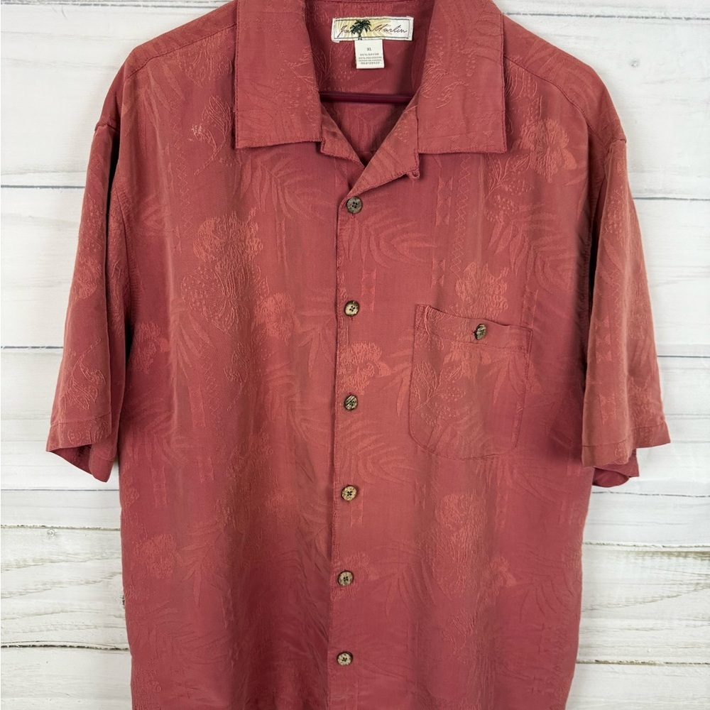 Joe Marlin Red Casual Button Down Shirt with Short Sleeves
